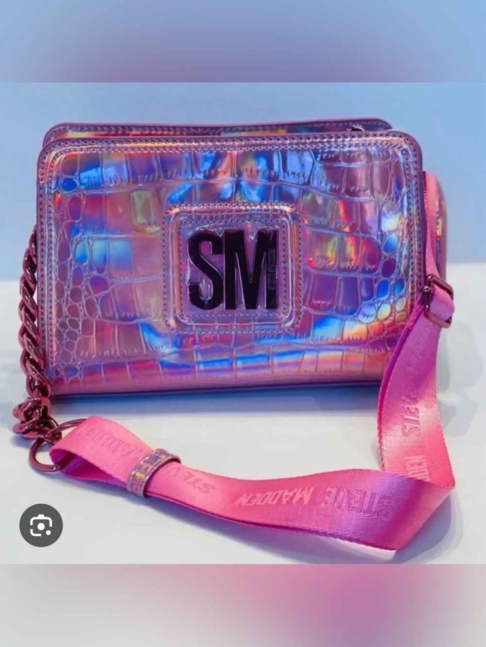 NWOT Steve Madden Pink Iridescent Holographic Crossbody Purse